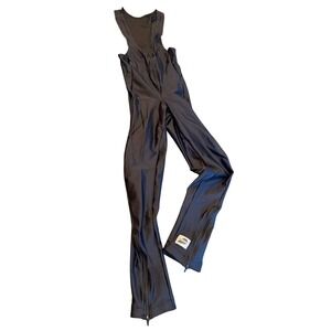 Performance Cycling Bib Tights Black Vintage USA Made Front Zip Ankle Zip Large